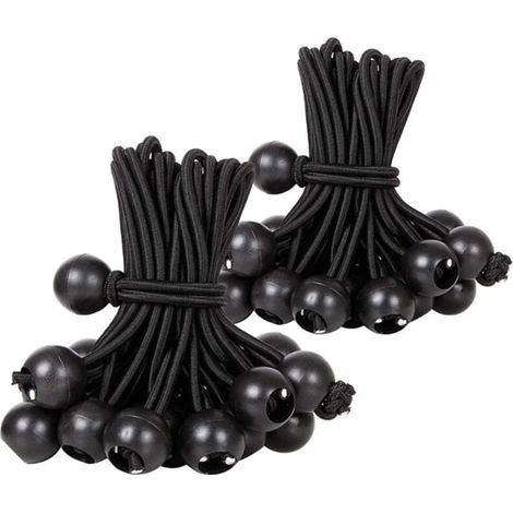 Tendeur Boule, Tendeur Elastique Noir, Tendeur élastique pour Pavillon,Bache,Camping,Tente,Rideaux Harnais d’Extension(30 Pièces Noir 300mm) (1/4)