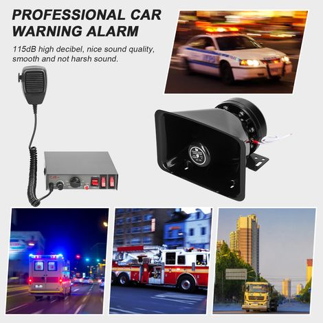 Alarme d'avertissement sonore de voiture 200 W 9 tons Kit de klaxon de sirène d'urgence professionnel Système de sonorisation électronique avec microphone à main 12 V pour camion (1/5)