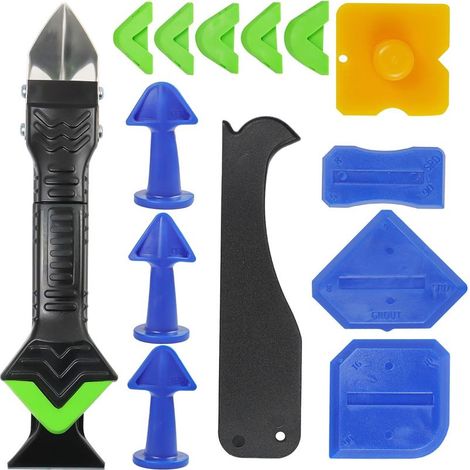 15 Pcs Silicone Gasket Removal Tool 3 in 1 6 Interchangeable Silicone Pads Silicone Remover Remover for Kitchen Bathroom Floor Sink Window (1/5)
