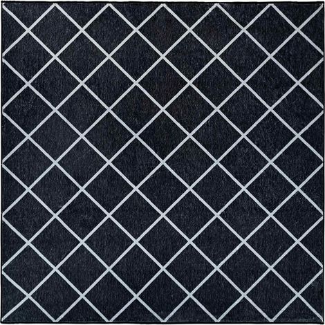 Tapis ORIZ Motif à losanges noirs 240 x 240 cm 100 % polyester vidaXL (1/4)
