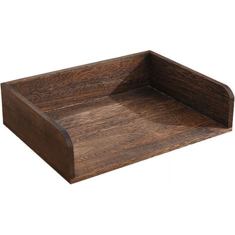 Boîte De Rangement Pour Bureau - Boîte À Dossiers Empilable En Bois - Pour Bureau Maison Étude - 31 X 24 X 8 Cm - 1 Pièce (1/5)
