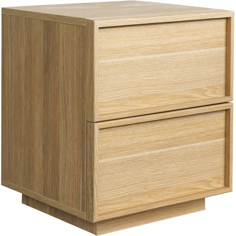 sweeek - Nachttisch mit Holzlook und 2 Schubladen