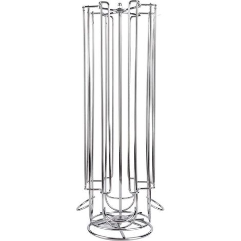 1 porte-capsules rotatif, 28 dosettes Dolce Gusto, 36 cm de hauteur, rotation 360°, métal noir, pour plan de travail (1/5)