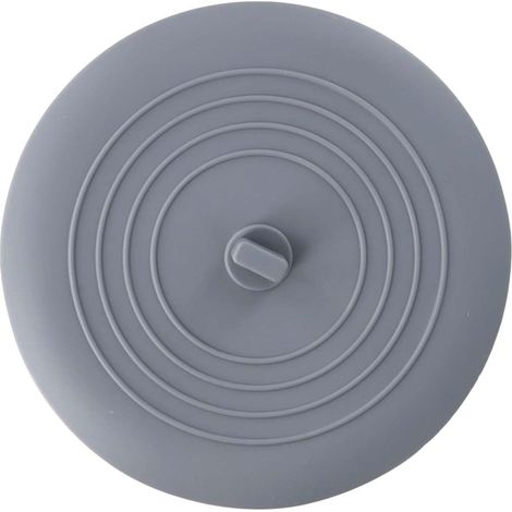 1 Bouchon De Bain Silicone 15,2cm Étanche Universel Pour Baignoire Lavabo Douche Gris
