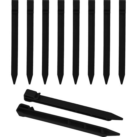Lot de 20 piquets d'ancrage au sol en plastique de 24,9 cm - Piquets d'ancrage au sol - Piquets de fixation de jardin pour bordure de jardin, terrasse, tente (1/5)