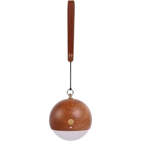 KLVGTIFS PU - Lampe de chevet intelligente, veilleuse, bois massif, couleur bois de sapelli, 1W, portable, lampe de chevet rechargeabl (1/5)