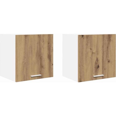 Maison Exclusive - Armadio pensile 2 pcs Rovere Artigiano e Bianco 40 x 31 x 40 cm