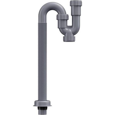 U-förmiger Siphon – Waschbecken-Siphon, Ablaufgarnitur für Badezimmerwaschbecken, mit flexiblem und ausziehbarem Ablaufschlauch, geeignet für Waschbecken-Siphons mit einem Innendurchmesser von 32 mm
