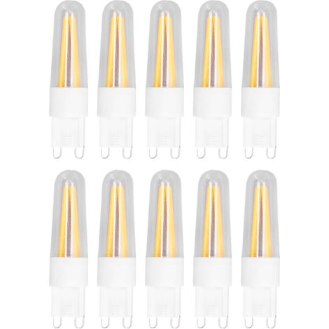 de 10 ampoules LED G9 3W 200LM à filament long pour lustre