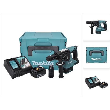 Martillo perforador a batería Makita DHR 243 RF1J 18 V 2,0 J SDS plus Brushless + 1 batería de 3,0 Ah + cargador + Makpac