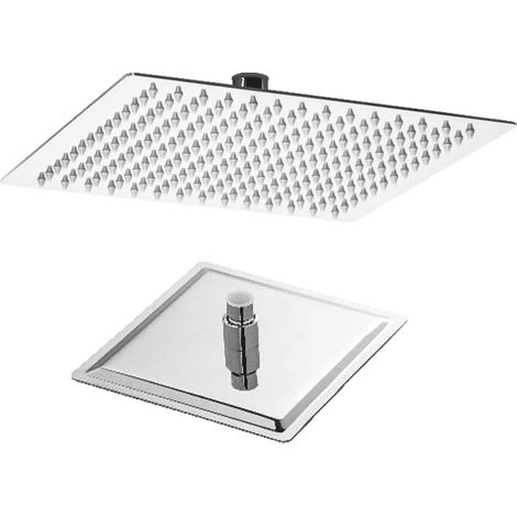 Quadratische Kopfbrause poliertem Edelstahl Regendusche 25x25 mod. Thin Line