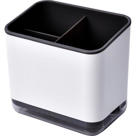 Küchenutensilien, Besteckhalter, multifunktionaler Besteckhalter mit 3 Abtropfschalen (schwarz)