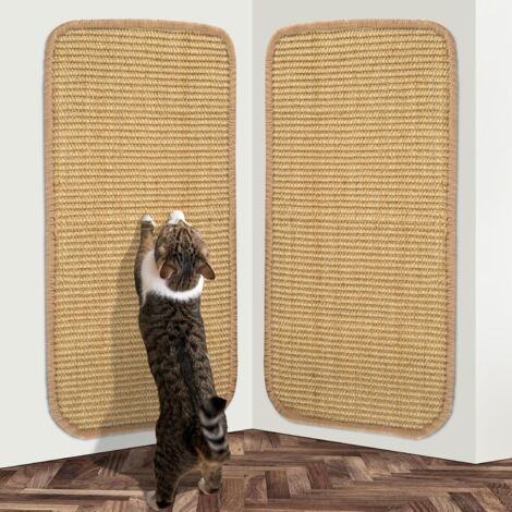 Tapis à griffer en sisal naturel pour chat – 50 x 30 cm – Antidérapant pour les murs et les coins – Protège les meubles et les canapés (1/5)
