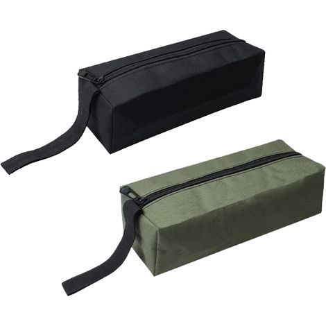CCYKXA2 Pièces Sac à Outils Étanches,Petites Trousses de Rangementen Polyester 600D avec Fermetures Éclair,Pochettes Robustes pour Charpentier(Vert et noir) (1/5)