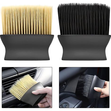 BEBUSINGOTO Cepillo de limpieza para salida de aire de coche, paquete de 2, cepillo para polvo para detalles automáticos (1/5)