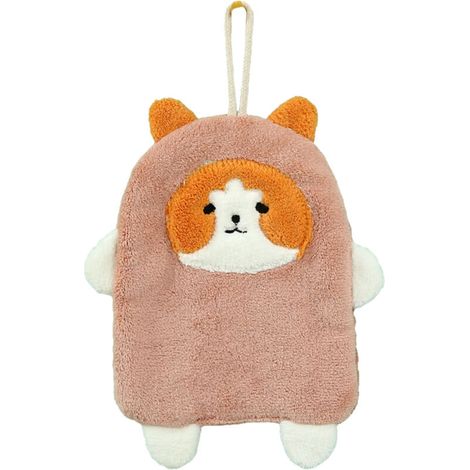 Serviette Main Chien Motif Polaire Corail Absorption Rapide Séchage Rapide Marron (1/4)