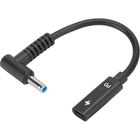 Câble adaptateur secteur USB-C femelle vers prise 4,5 mm x 0,6 mm pour HP