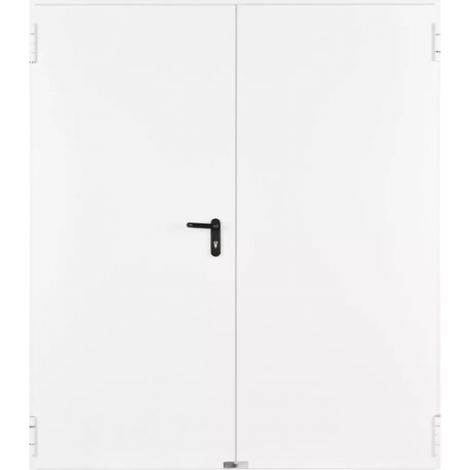 4M – Porte coupe-feu 1H double poussant droit L900+900 H2050 RAL9010 – Isolation thermique 1,5 W/m²K – Résistance au feu EI60 – Applications industrielles (1/5)