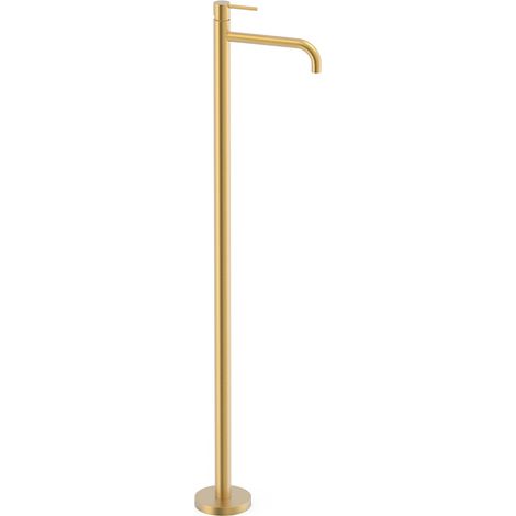 TRES 26285305OM STUDY EXCLUSIVE Grifo Monomando Con Toma A Suelo Para Lavabo Oro Mate - ref: 26285305OM