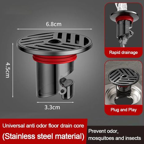 -1Creative Self-Closing Anti-odor Floor Drain Core Durable Insectproof Bathroom Kitchen Shower Floor Strainer Cover (1/4)