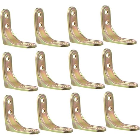 12pièces Équerre Angle Droite Acier Lot De Supports Pour Étagères Fixation Angle Sans Bavures Facile à Installer (1/4)