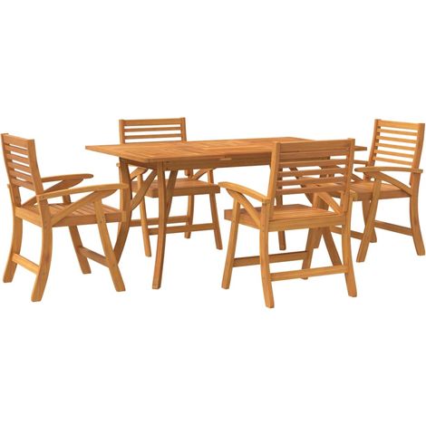 5 Piece Garden Dining Set Solid Wood Acacia vidaXL (1/4)