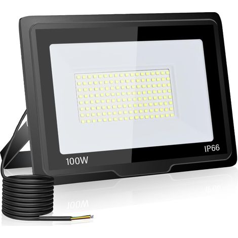 1 Projecteur Led Extérieur 100W, 10000LM Blanc Froid IP66, Aluminium Pour Jardin Garage Patio