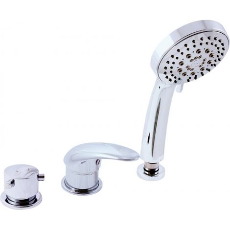 Mitigeur bord de baignoire 3 trous DANUBIE en laiton chromé (1/4)
