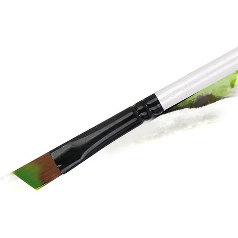 Ensemble de 12 Pinceaux Artistiques en Nylon avec Manche en Bois pour Peinture Acrylique et Huile, Têtes Inclinées (1/5)