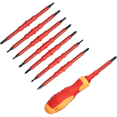 Jeu de tournevis isolés, kit d'outils de réparation pour électricien, tournevis Phillips et plats magnétiques puissants (1/5)