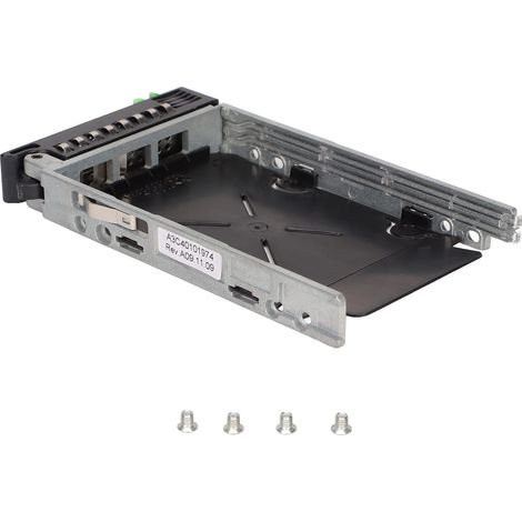 Plateau de Disque Dur, A3C40101974 Disques Durs échangeables à Chaud SAS/SATA 2,5 Pouces pour Primergy RX600 RX300 RX90, Plateau de Disque Dur en Métal Noir Argenté avec 4 Vis pour LFF 2,5 Pouces (1/5)