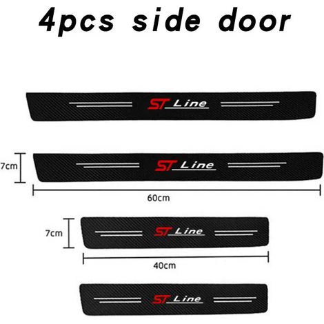 (4 pièces pour STline) Autocollants de protection de seuil de porte,pédales et pare-chocs arrière pour Ford ST-line Focus 2,3,Mondeo,Ecosport,Kuga Mk4 et Fiesta Mk3 Accessoires (1/3)