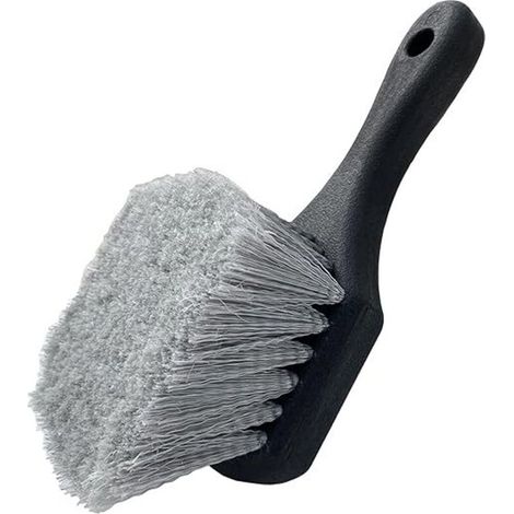 Brosse pour roues et pneus pour jantes de voiture, nettoie les pneus et élimine la poussière et la crasse de la route, manche court pour un récurage facile noir (1/5)