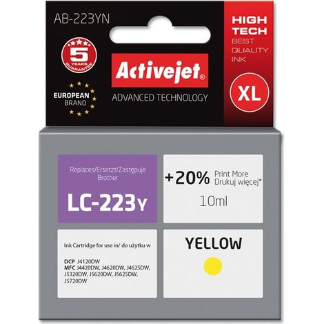 Activejet AB-223YN Supreme Gelbe Tinte - Ersatz für Brother LC223Y