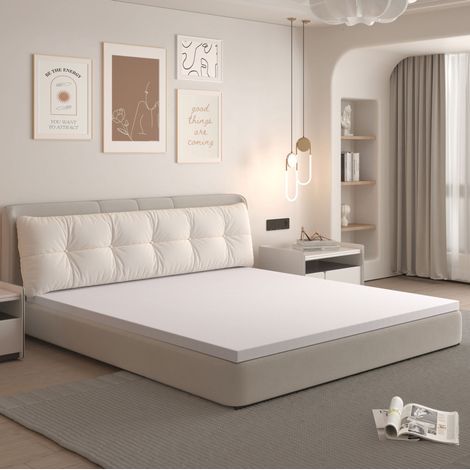 Colchón 160 x 200 cm H3, 5 cm, desenfundable y lavable, blanco DESVIAE (1/5)