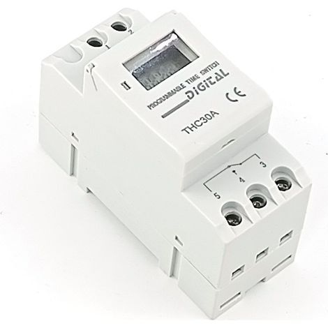 ALOVEZ Minuterie Numérique sur Rail DIN 220V - Contrôleur Temporel Programmable pour Tableau Électrique Domestique (1/2)