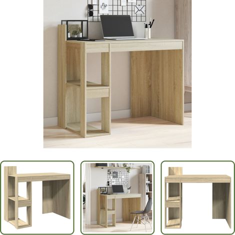 Holzwerkstoff Schreibtisch - Schreibtisch Sonoma-Eiche 103,5x56,5x94 cm Holzwerkstoff (1/5)