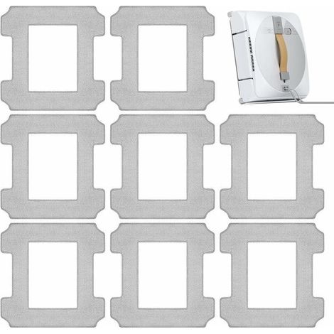 Pack of 8 washable microfiber cleaning cloths for the Ecovacs Winbot W1 W1 Pro Series window vacuum robot accessory kit (1/4)