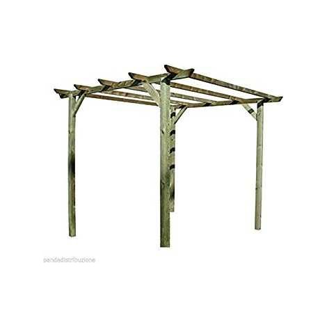Pergola en bois 300x300 cm – Pin traité autoclave – Piliers 9x9 cm, hauteur 240 cm – Kit de montage inclus – Blinky