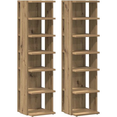 Zapateros 2 uds madera roble artisan 28x27x102 cm vidaXL