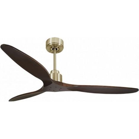 Tenerife de KlassFan - Super destratificateur et ventilateur DC 166 cm  Laiton pales bois sombres fermées  30  à 60  m²