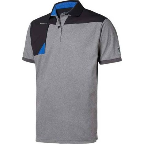Polo de Travail Horten - Taille XL - Noir/Gris Chiné - Résistant et Confortable - D-Work