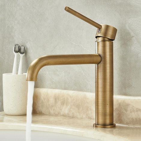 Mitigeur pour vasque - laiton - monocommande - eau chaude/froide (1/5)
