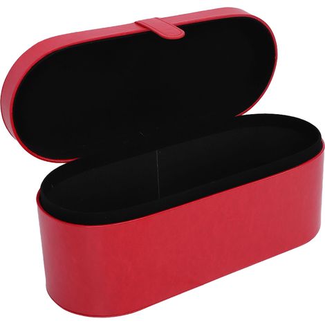 Reisetasche für Haarstyling-Geräte, PU-Leder, Haartrockner-Tragetasche, kratzfest, spritzwassergeschützt, Aufbewahrungsbox für Haarstyling-Geräte zu Hause, Rot (1/5)