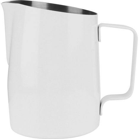 Pot à mousser le café en acier inoxydable blanc de 600 ml (1/5)