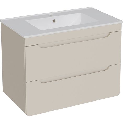Mobile bagno sospeso con lavabo da incasso Beige 80 cm - ARUBA