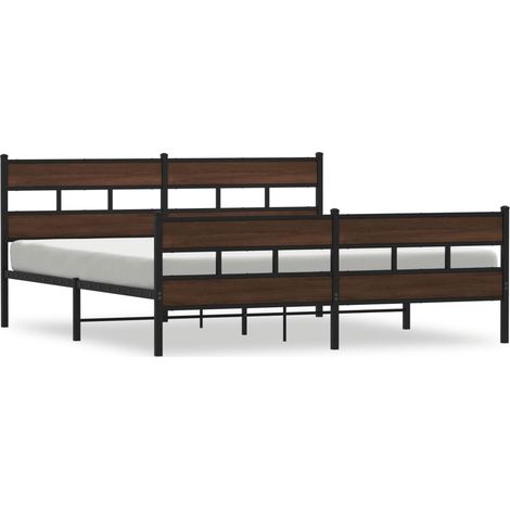 Maison Exclusive - Cadre de lit en métal sans matelas chêne marron 180x200 cm (1/5)