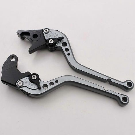 Convient pour la moto Boer Ulysses XB12XT, guidon de frein modifié, fixations de klaxon d'embrayage en alliage d'aluminium (1 paire longue grise) (1/5)