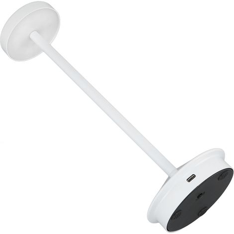 Lampe de table LED rechargeable 2000 mAh sans fil, alimentée par batterie, boîtier en métal, port USB-C, lampe de chevet portable, 3 modes d'éclairage, blanc dimmable (1/5)