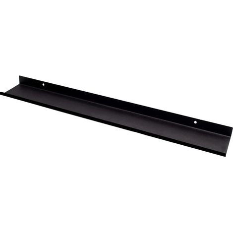 Étagère murale noire Étagère murale flottante 110 cm Étagère métallique Lumten pour cadres, photos, objets et décoration murale pour salon, cuisine, entrée, chambre, salle de bain, bureau Étagère n (1/5)